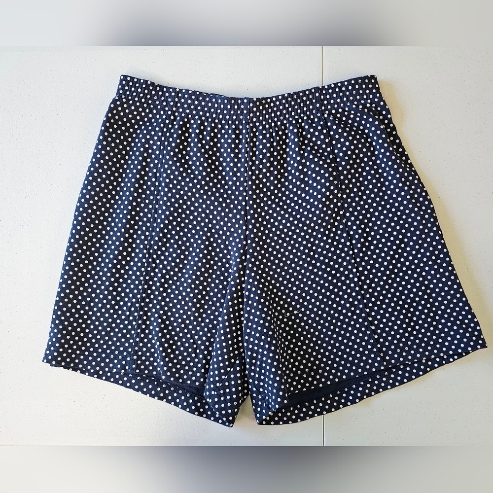C.D. Petites Womens Navy Polka Dot Shorts